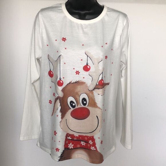 RUDOLPH the Red Nosed Reindeer Long Sleeve T-shirt Women’s size Medium - Picture 6 of 6
